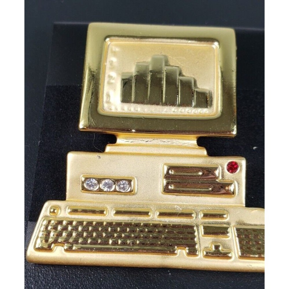 Vintage Ajc Signed Desktop Computer W/Rhinestons … - image 2